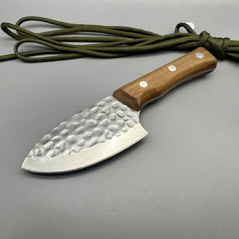 Premium Stainless Steel Hunting & Camping Knife - Wood Handle Meat & Vegetable Cutting Knife for Outdoor, BBQ, Survival & Kitchen Use