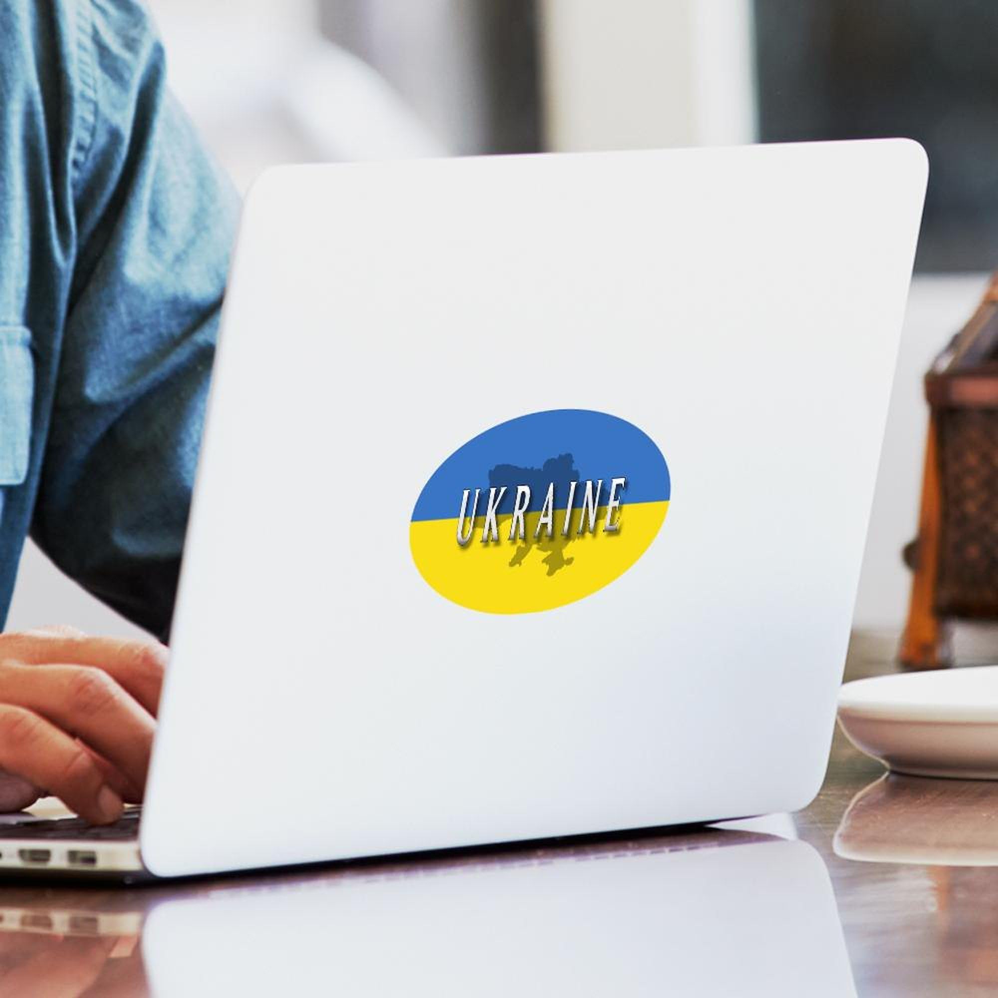 Ukraine Flag Extra Oval Sticker - Patriotic Car Bumper Decal for Cars, Trucks & Laptops - Show Your Support for Ukraine