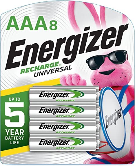 Energizer Rechargeable AAA Batteries (12 Pack) with AA Battery Charger Kit - High Performance NiMH Batteries for Cameras, Toys, Flashlights & Electronics