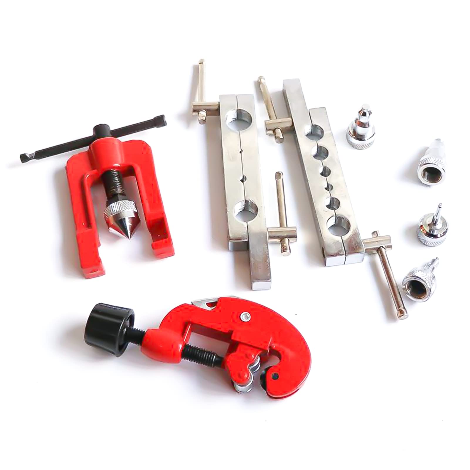 3-19mm Tube Cutter Kit with Double Flaring Dies - Copper Pipe Brake Fuel Line Repair Tool for Refrigeration & Automotive Use - Perfect for HVAC, Plumbing and DIY Projects