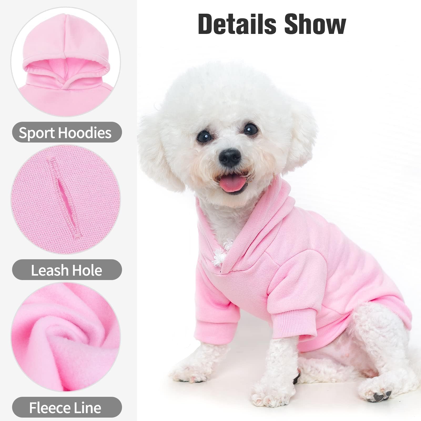 BINGPET Fleece Lined Dog Hoodies - Soft Warm Winter Sweater with Hood for Small Medium Large Dogs & Cats | Cozy Fall & Winter Outfit for Outdoor Walks and Indoor Comfort
