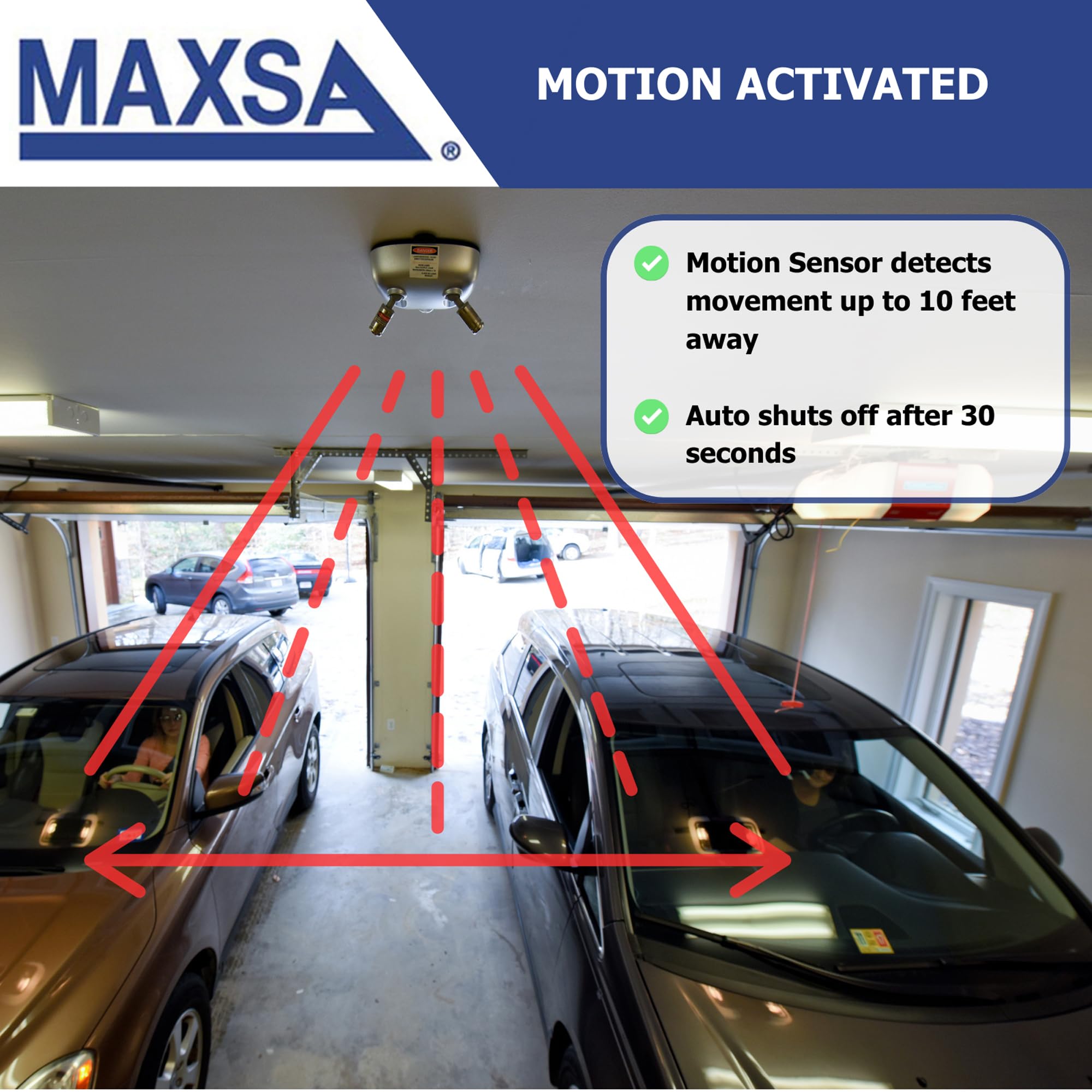 Maxsa 37312 Park Right Dual Laser Parking Guide - Silver | Accurate Vehicle Alignment for Garages & Driveways | Perfect for Tight Parking Spaces & Nighttime Use