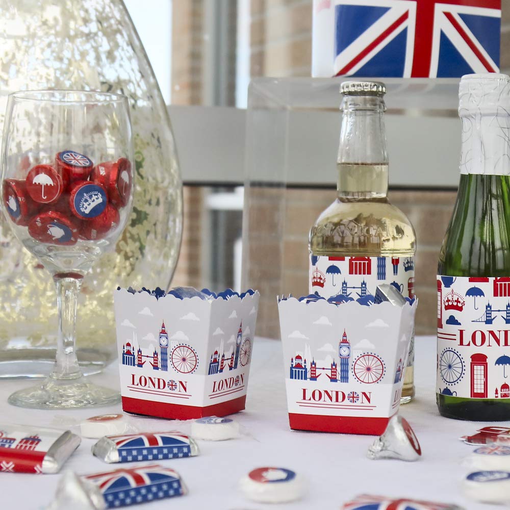 Big Dot of Happiness Cheerio, London - British-Themed Party Favor Boxes (Set of 12) - Perfect for UK Tea Parties, Bridal Showers & Royal Celebration Treats