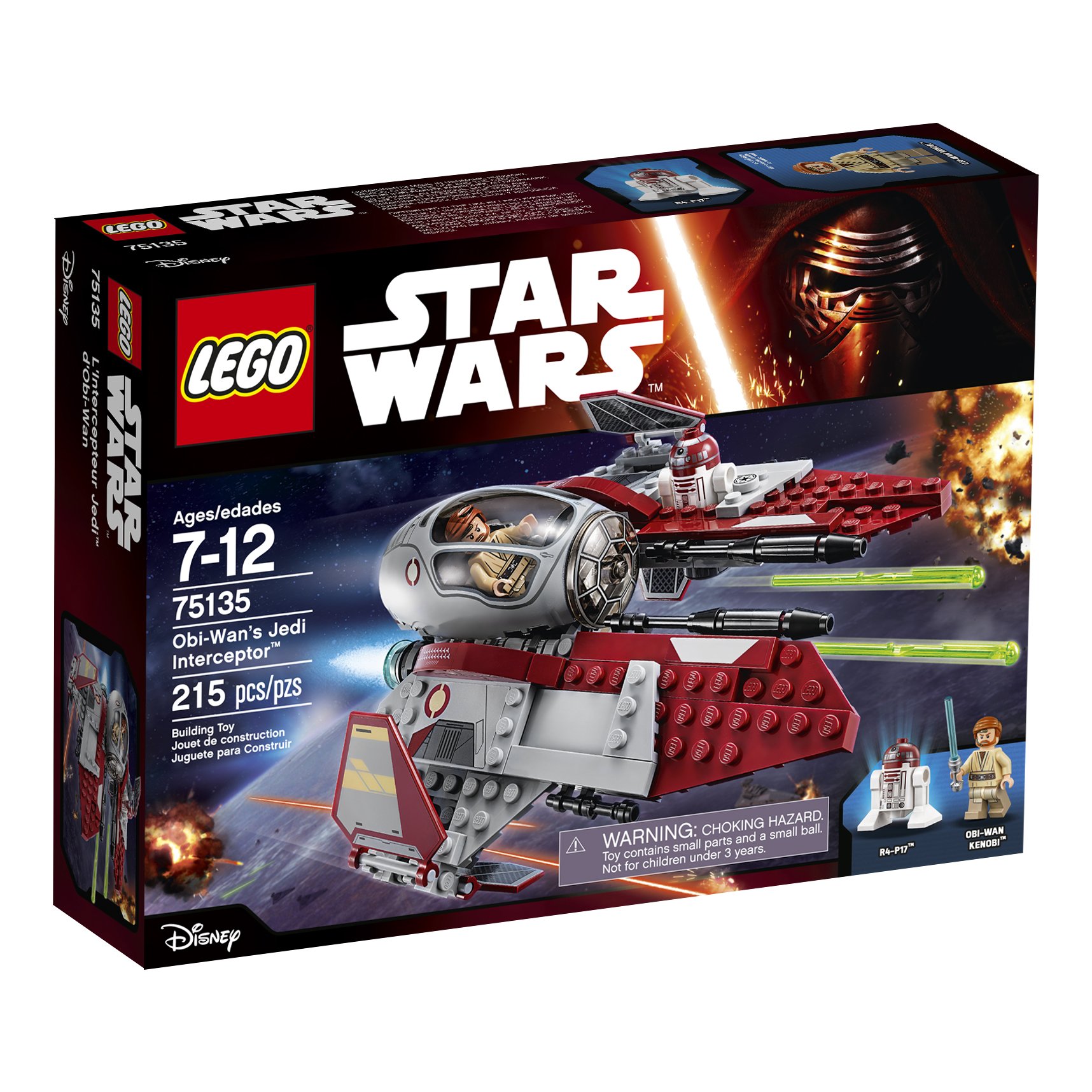LEGO STAR WARS OBI-Wan's Jedi Interceptor 75135 Building Kit (215 Pieces) - Ultimate Collectible Model for Kids & Adults, Perfect for Star Wars Fans, Space Battles & Display