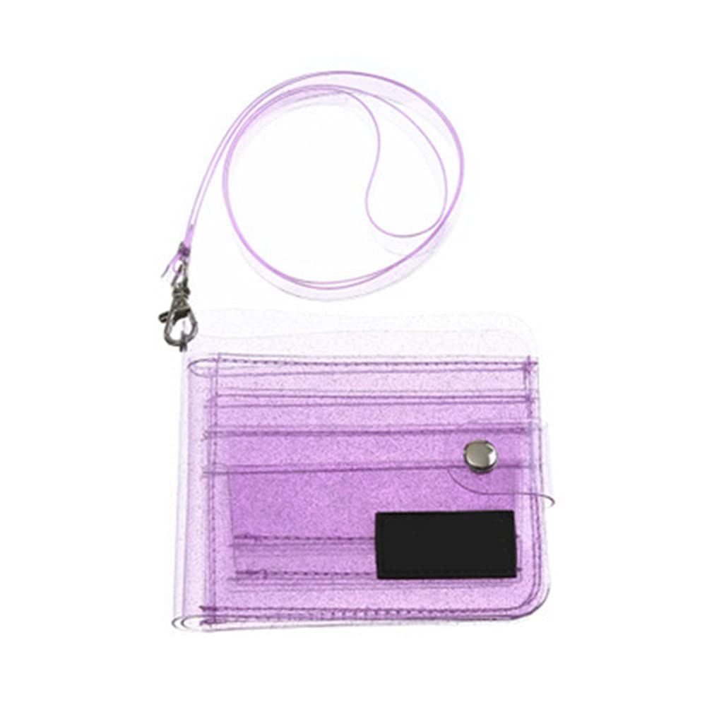 VALINK Clear Card Holder for Women - Portable Jelly Wallet with Button Closure Strap | TSA Approved for Travel, Stadium Events & Everyday Use