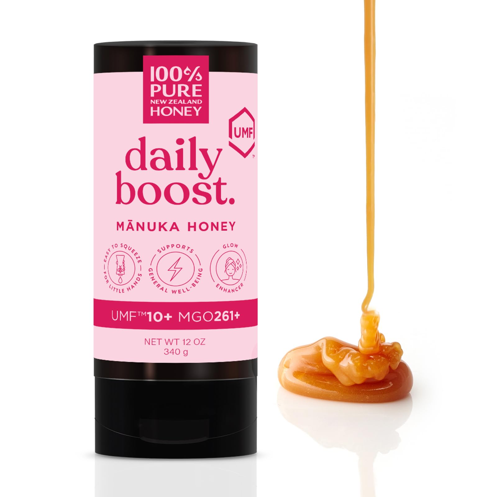 Premium Manuka Honey UMF 10+ (MGO 261+) 12oz - Raw & Unfiltered for Daily Wellness