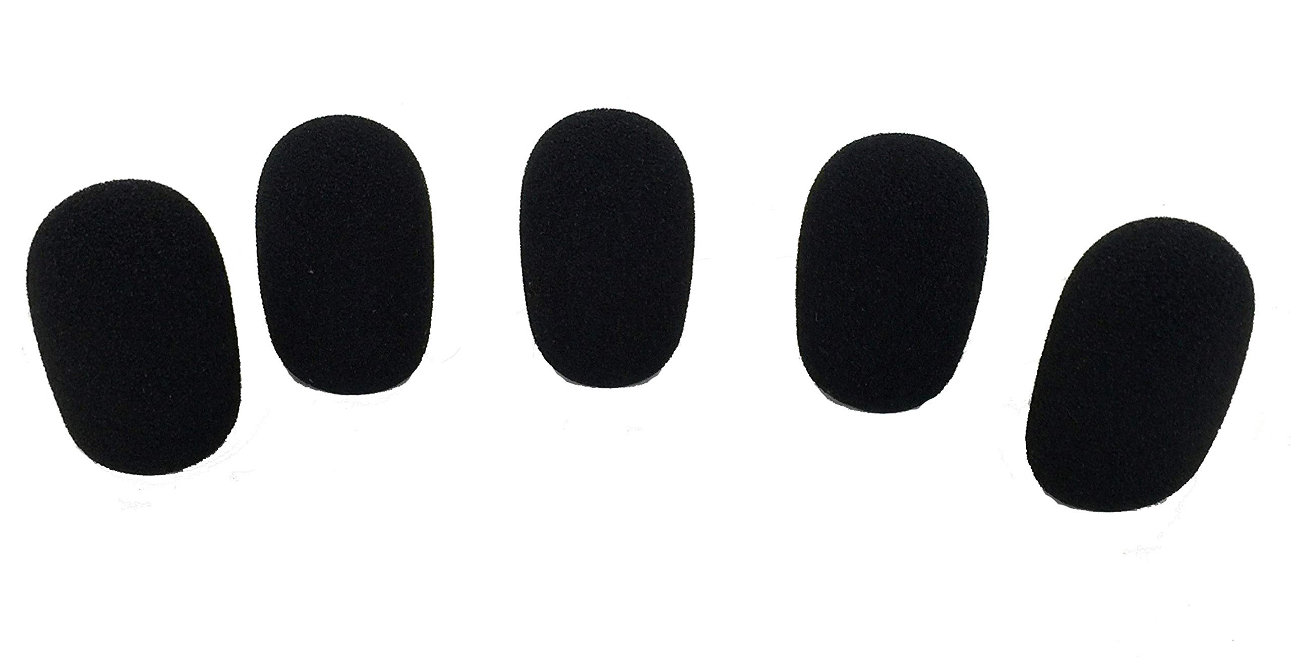 Tetra-Teknica XFFZ5P-BLK Black Lapel & Headset Microphone Windscreen - 5 Pack for Podcasting, Public Speaking, and Broadcasting - Noise Reduction Foam Cover for Clear Audio
