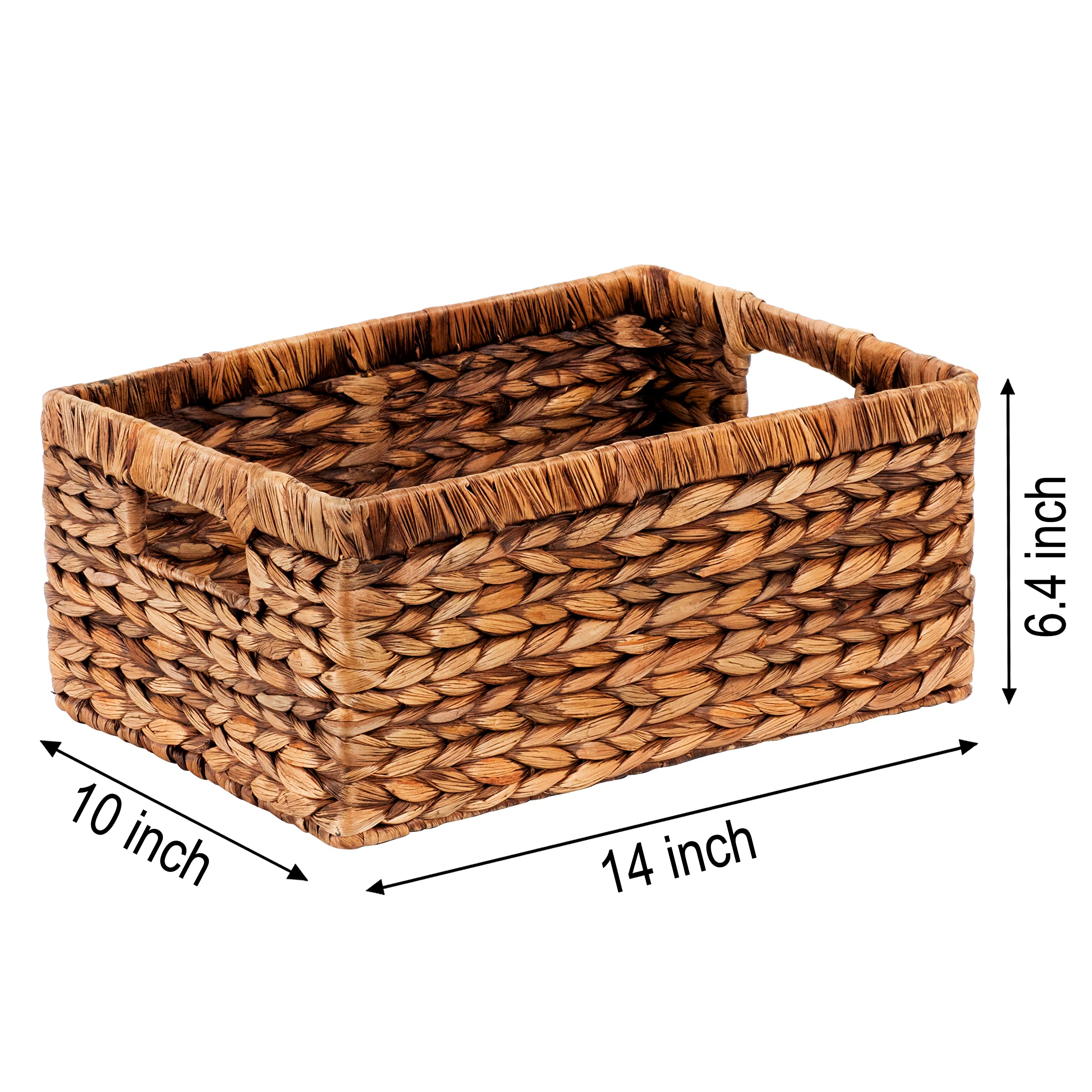 CENBOSS Large Brown Wicker Baskets - 1PC Rattan Storage Baskets for Shelves, Woven Seagrass Organizer | Perfect for Home Decor, Bathroom Storage & Laundry Organization