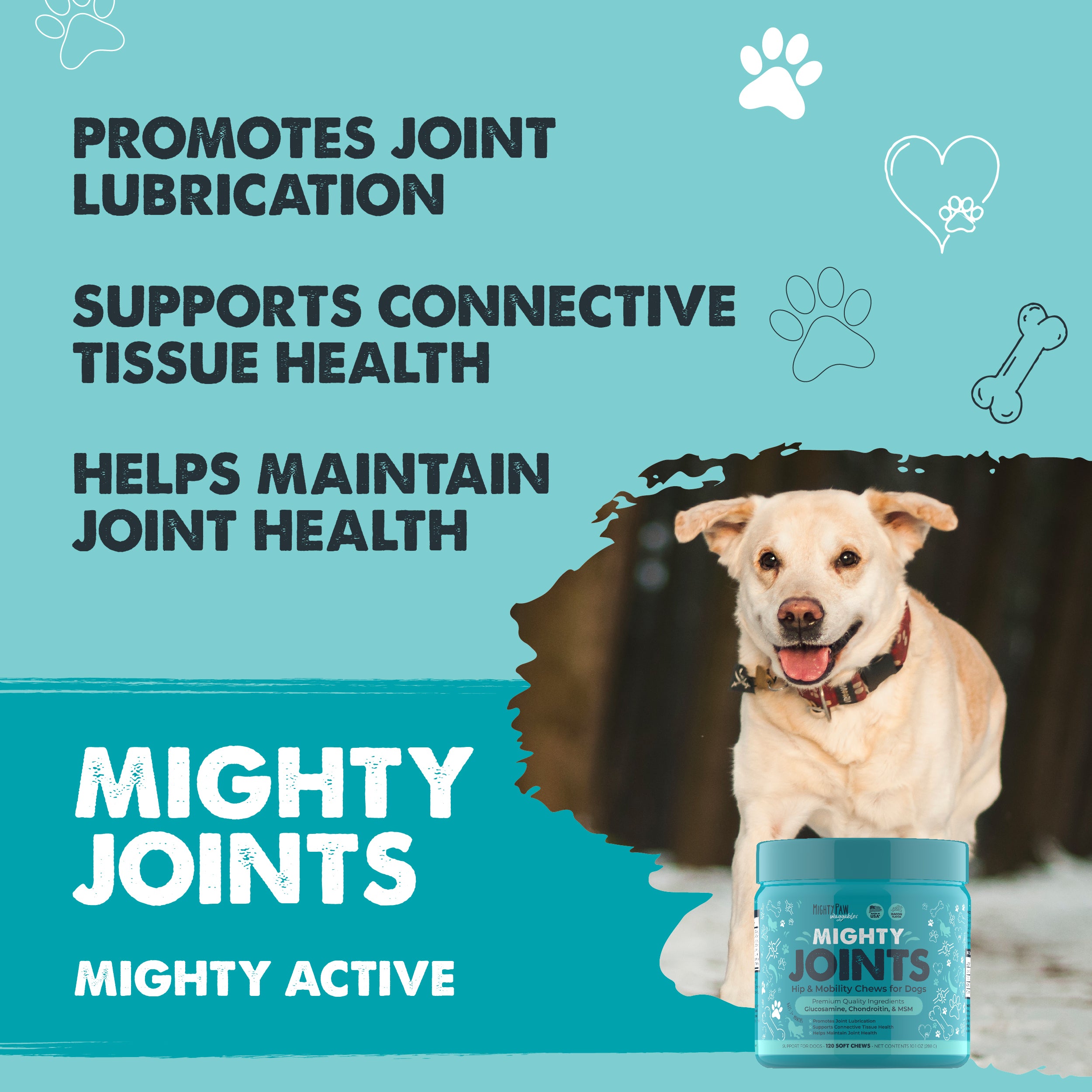 Mighty Joints: Advanced Hip & Mobility Supplement for Joint Support & Flexibility - Ideal for Athletes, Seniors & Active Lifestyles