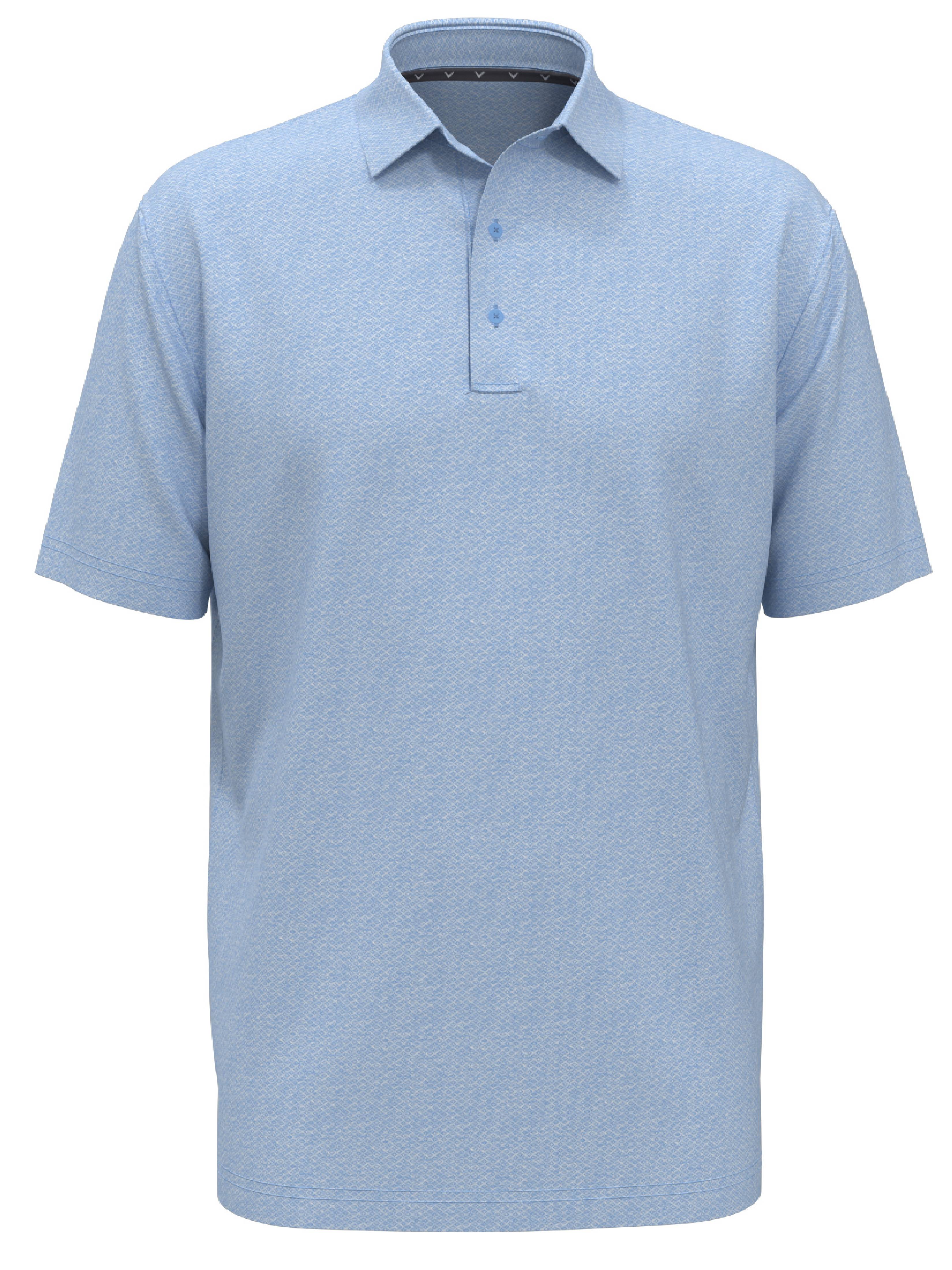 Men's Heather Geo Print Golf Polo Shirt - Breathable Moisture-Wicking Performance Tee for Golf, Casual Wear & Outdoor Activities