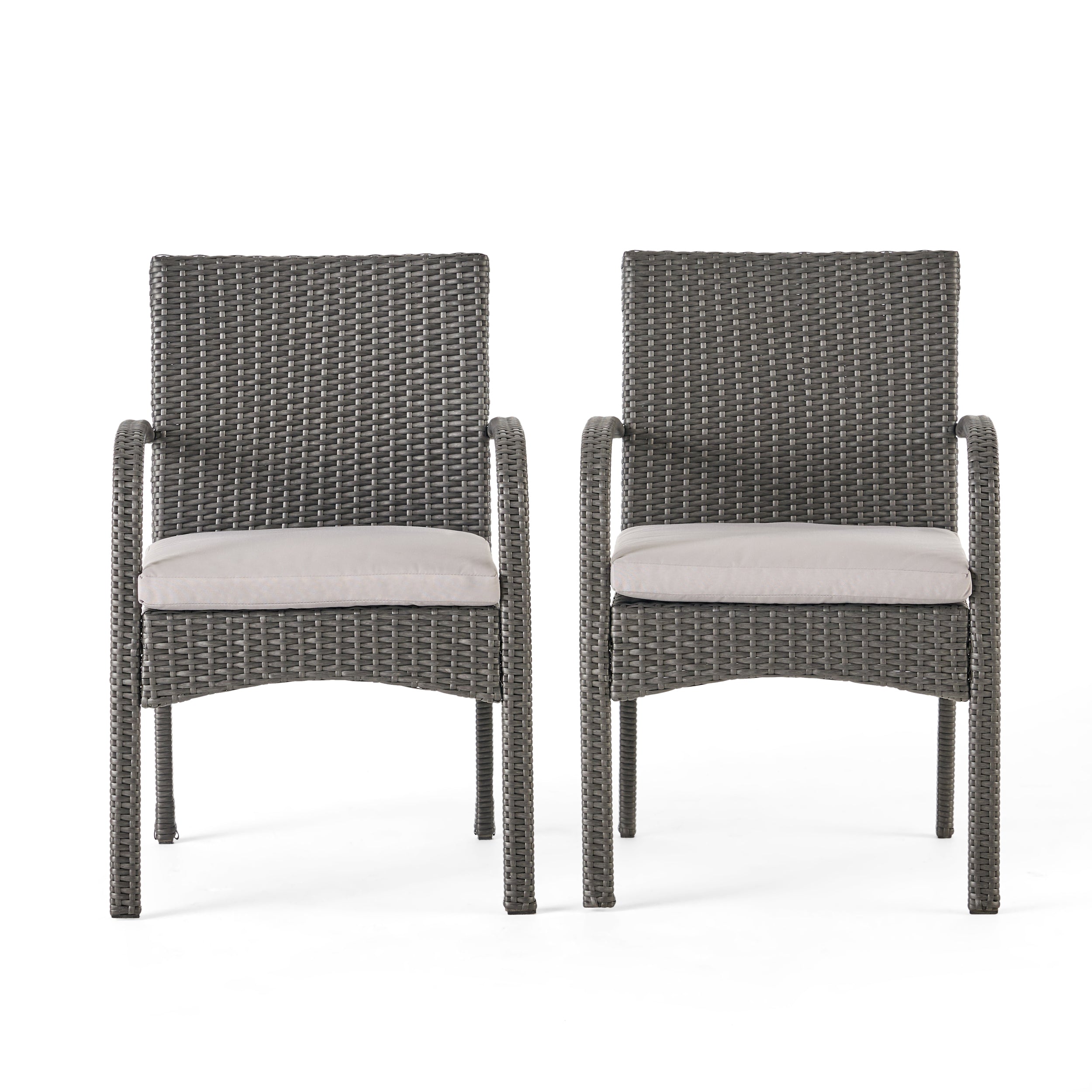 CORDOBA KD PE Wicker Dining Chairs - Set of 2, Rattan Outdoor Patio Chairs for Dining Room, Backyard, Garden & Poolside Relaxation