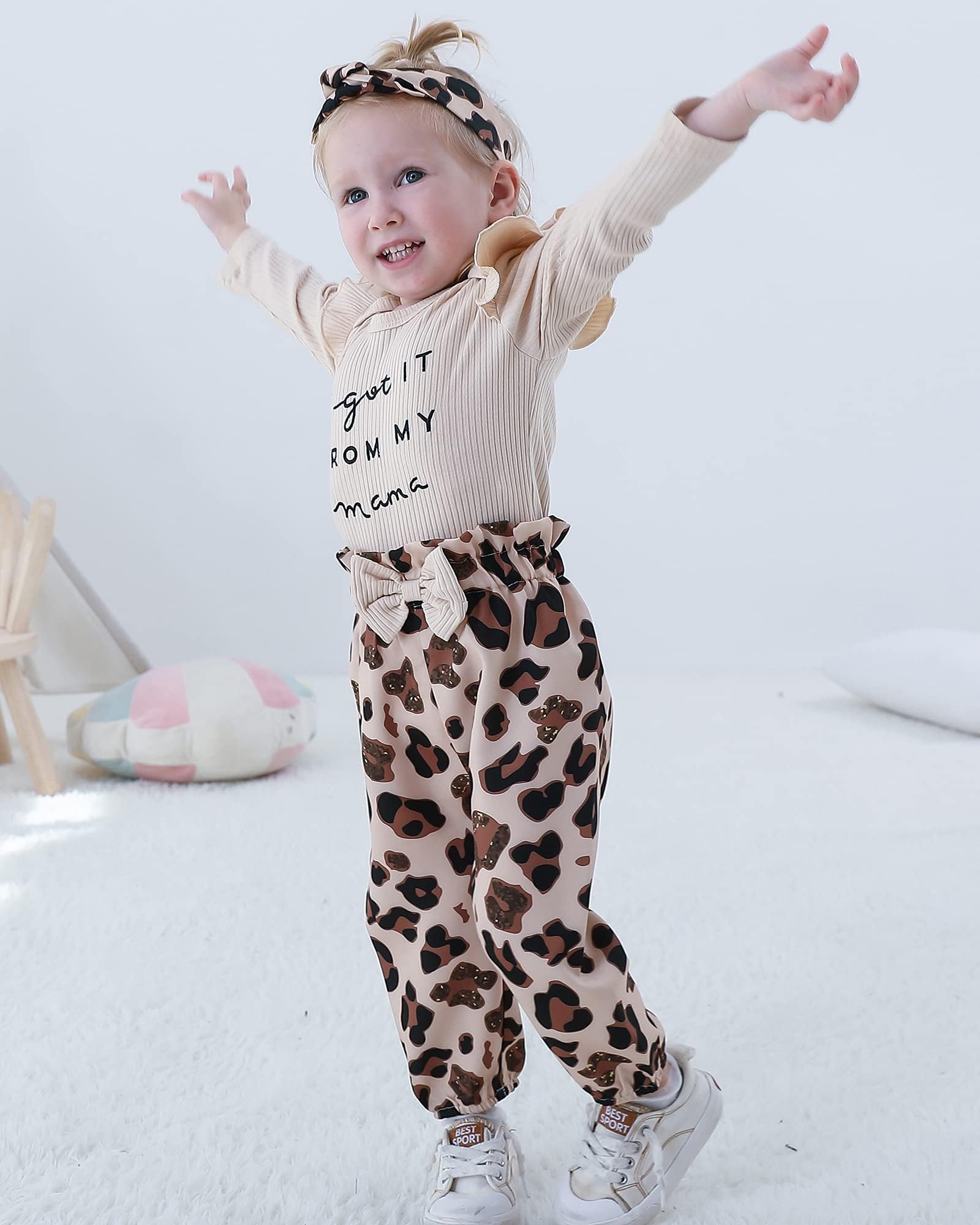 OLLUISNEO Newborn Baby Girl Clothes - Soft Long Sleeve Romper & Floral Pant Set for Infants | Fall Winter Outfits | Perfect for Family Photos, Holiday Gatherings & Daily Wear