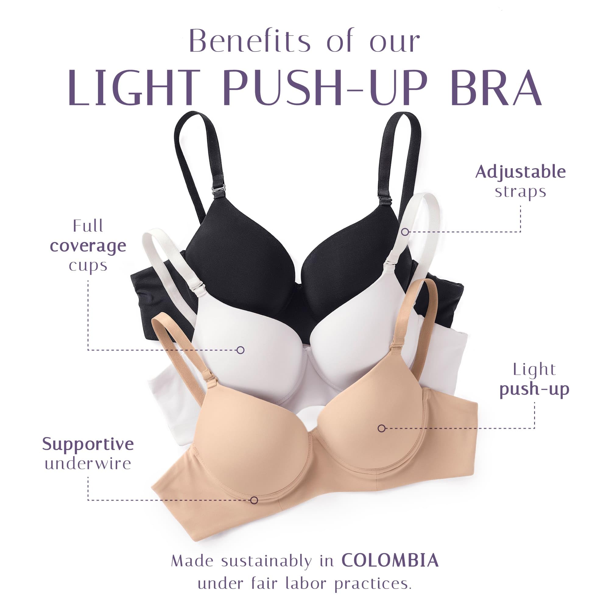 Best Underwire Bras for Women - Full Coverage Light Push Up Bra with Support & Comfort | Perfect for Everyday Wear, Work & Special Occasions