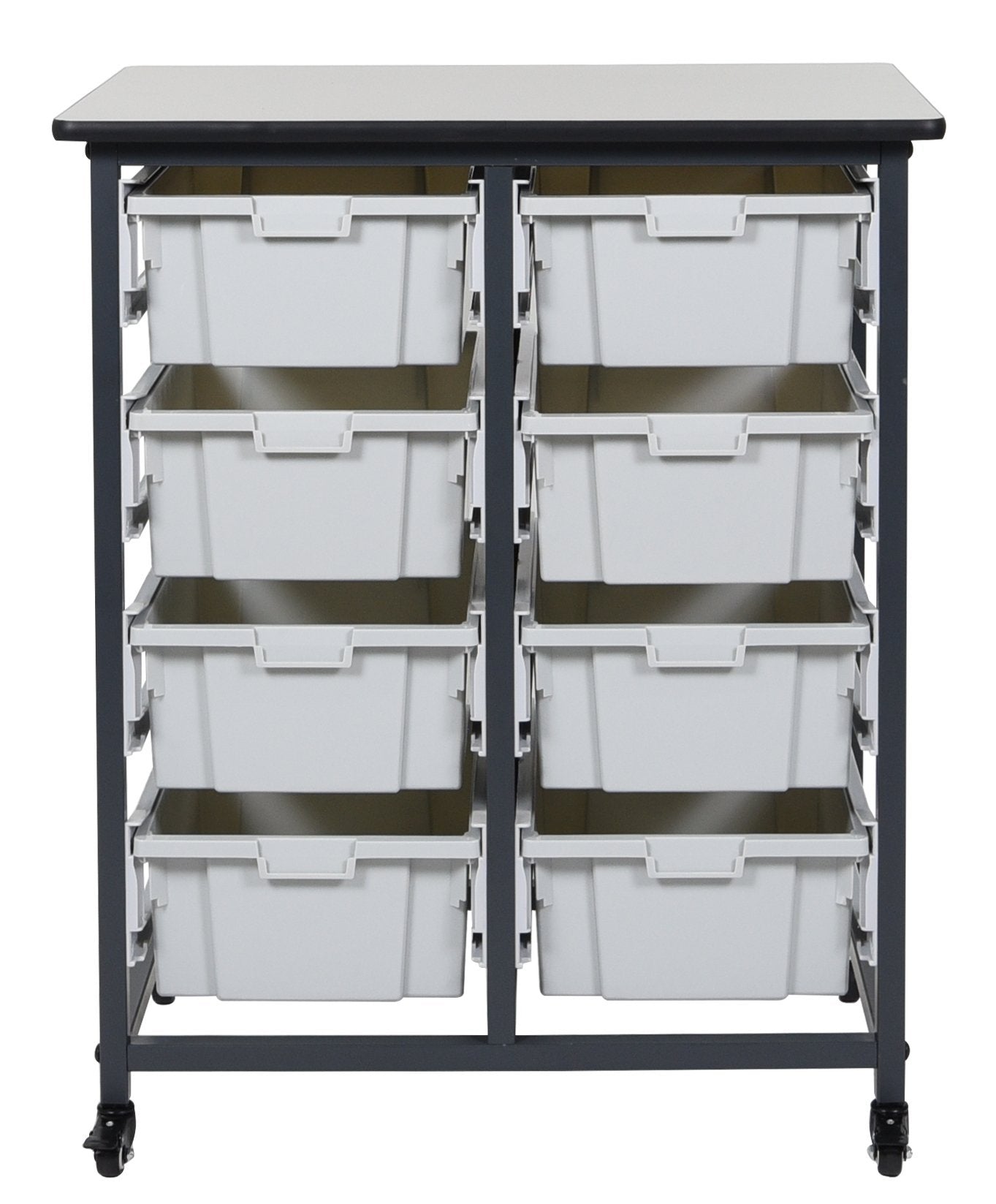 Luxor MBS DR 8L Mobile Bin System Double Row - Heavy Duty Storage Solution for Warehouse, Retail & Office Organization