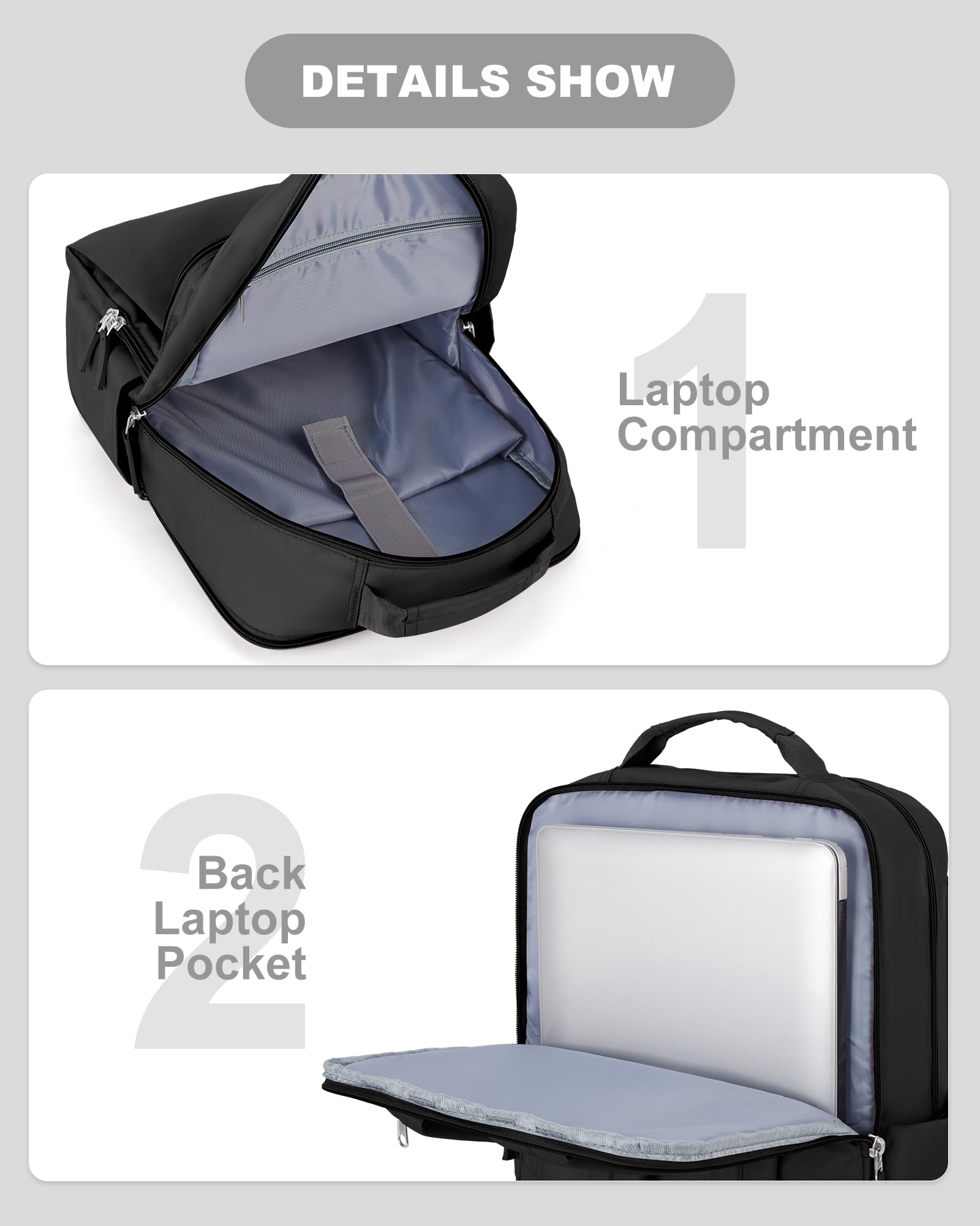UPPACK 14 Inch Waterproof Anti-Theft Laptop Backpack for Women & Men - Stylish Computer Backpack for Work, School, University & Travel - Perfect for Business Professionals, Students & Commuters