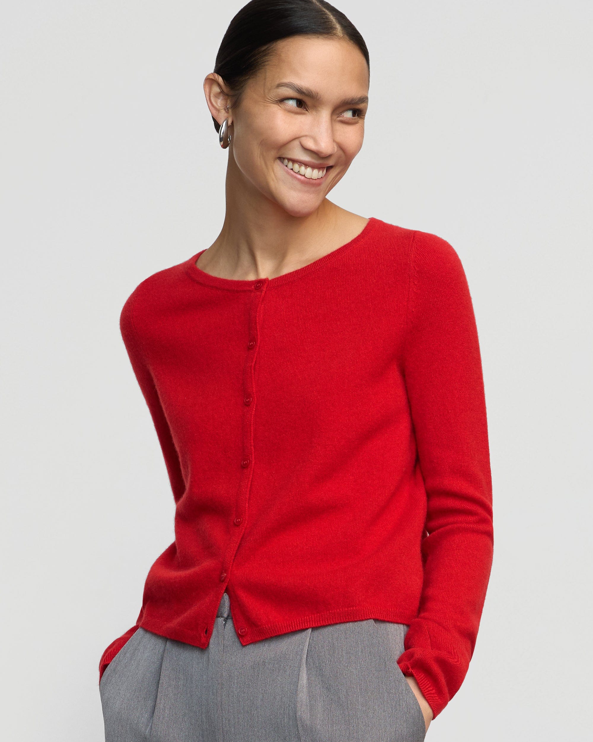 Emme Cashmere Button Cardigan for Women - Soft & Warm Knit Sweater - Perfect for Office, Date Night & Fall Layering