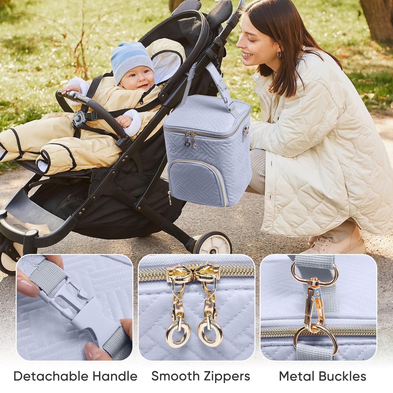 Insulated Breastmilk Cooler Bag with Ice Pack - Holds 4 Baby Bottles (4oz-9oz) & Mam Bottles - Clear Breast Pump Storage Bag for Daycare, Travel & Work - Leakproof & BPA-Free