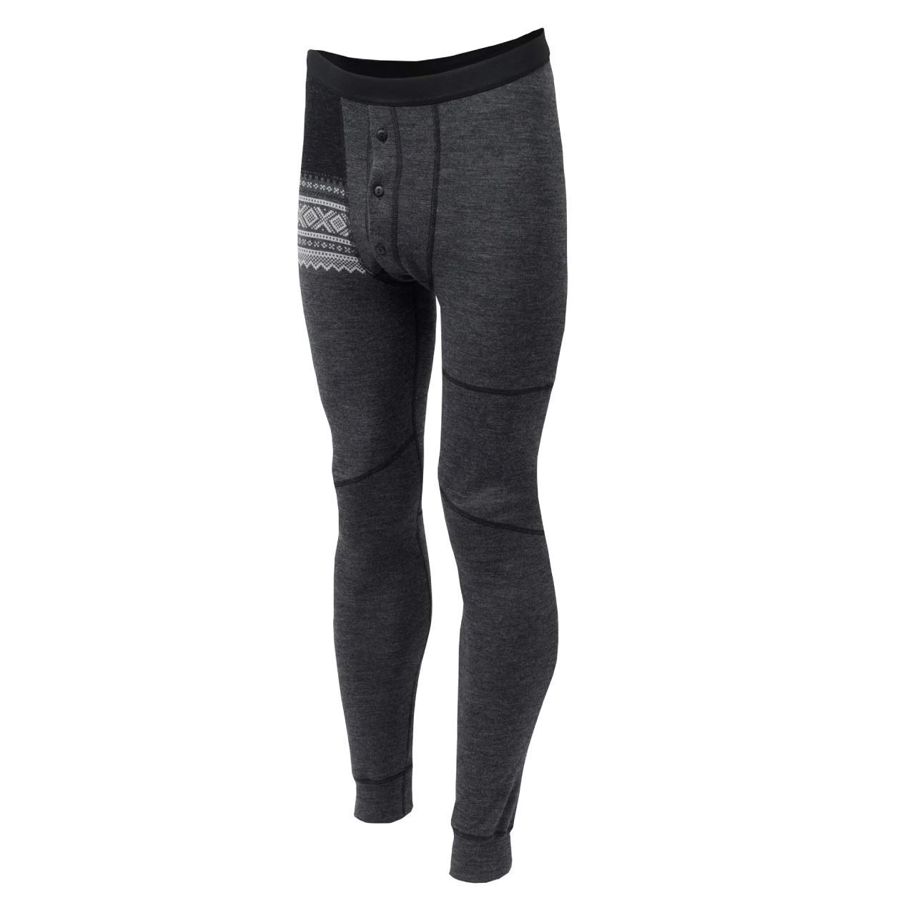 Marius Aclima Men's Merino Wool Base Layer Leggings - Grey Thermal Underwear for Hiking, Running & Cold Weather Activities