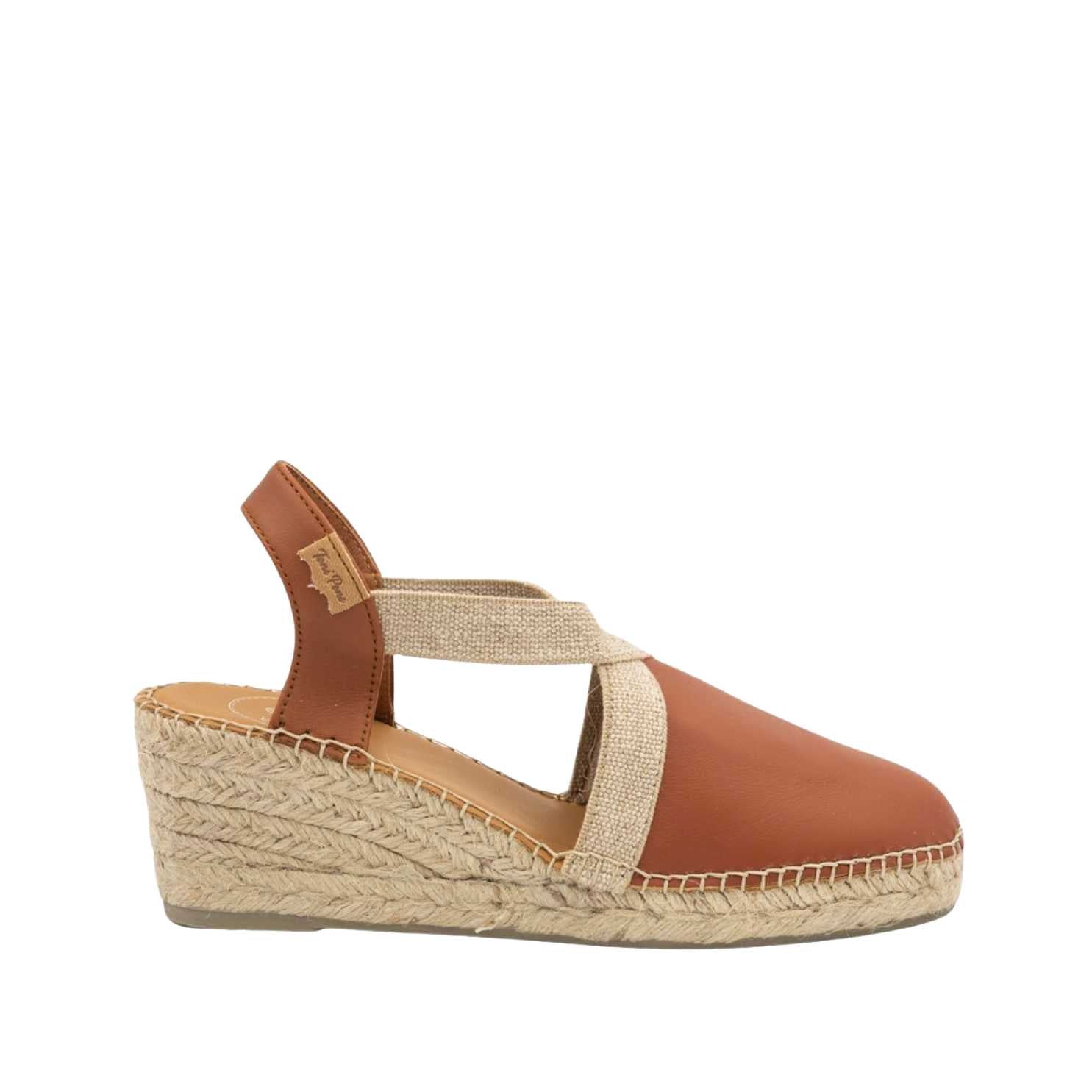 Women's Plain Leather Wedge Espadrilles - Comfortable Casual Summer Shoes for Beach, Vacation & Everyday Wear | Tossa