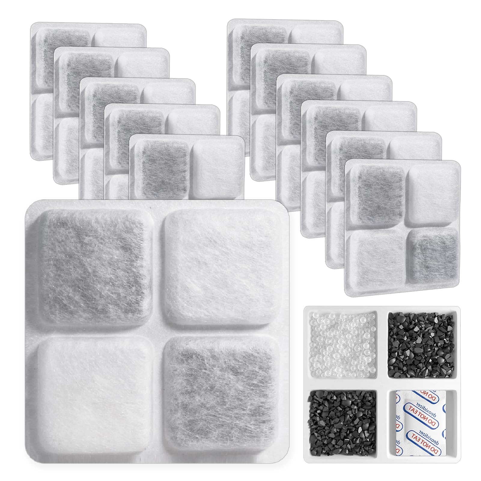 12 Pack Pet Food Desiccant Bags - Silica Gel, Deoxidizer & Activated Carbon for Petlibro Automatic Cat Feeder | Keep Dry & Fresh | Ideal for Storage Containers, Travel & Bulk Food Preservation