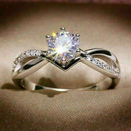 1.45 CT Round Cut Diamond Infinity Engagement Wedding Ring - 14K White Gold Finish for Brides & Couples | Perfect for Proposals, Anniversaries & Special Occasions