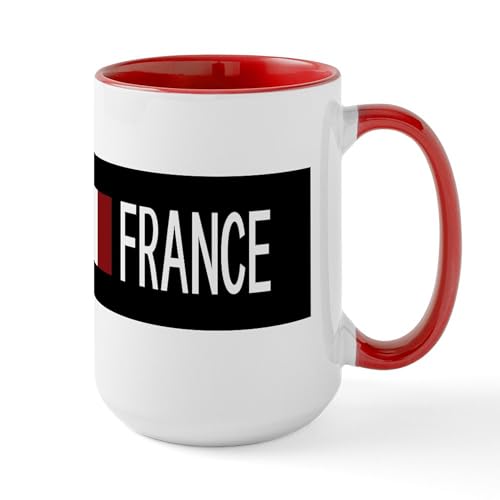 White/Red Inside - France: French Flag & France Large Mug