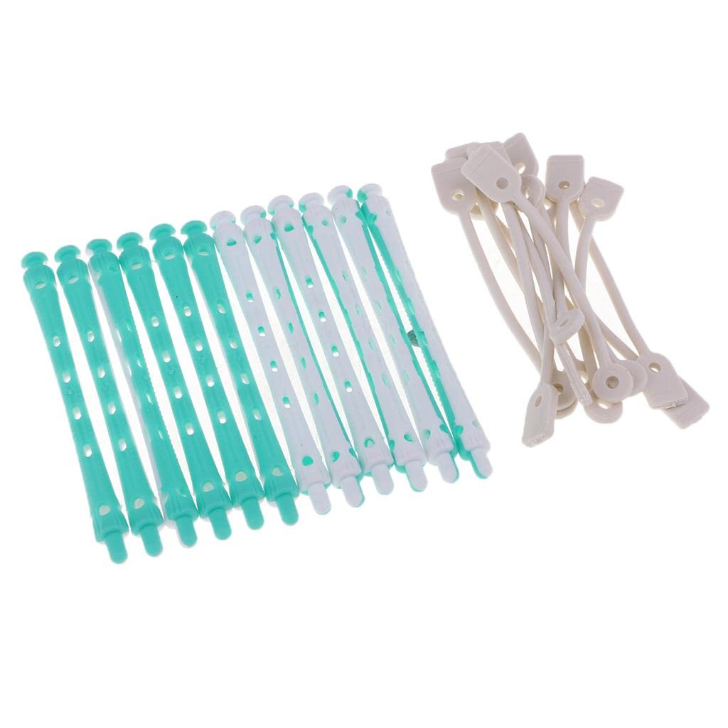 Barenx 12 PCS DIY Hairstyling Curlers Spiral Styling Rollers Perm Rods Barber Tools (9 x 0.8 cm) - Professional Hair Curling Rods for Salon, Home Use & DIY Hairstyles