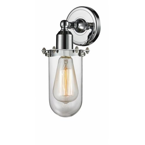 Innovations 900-1W-PC-CE231-PC-CL Centri 1 Light Wall Sconce - Modern Polished Chrome Finish - Part of The Austere Collection - Perfect for Bedroom, Hallway or Entryway Lighting