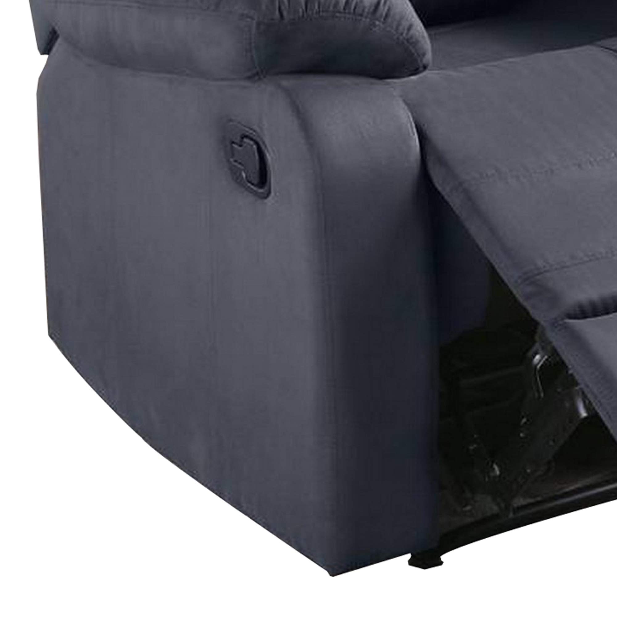 Benjara Gray Fabric Upholstered Recliner Chair with Tufted Back - Comfortable Living Room Seating for Relaxation & Home Theater