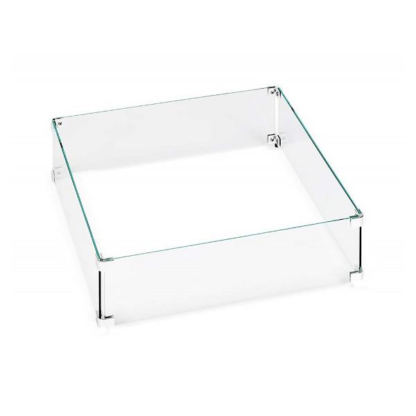 Square Fire Pit Glass Wind Screen - Heavy Duty Tempered Glass Wind Guard for Outdoor Patio, Deck, Backyard, and Camping Use