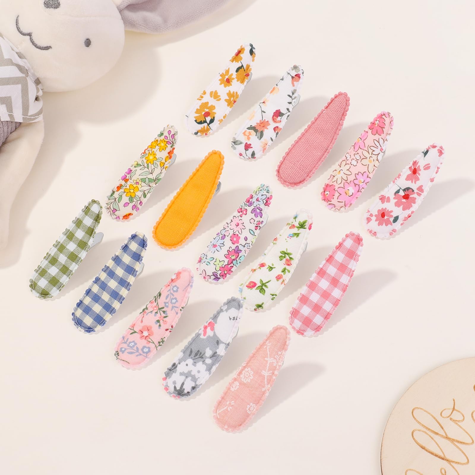 Choicbaby 40 Pcs Floral Hair Clips for Toddler Girls - Non-Slip Snap Barrettes for Kids (2.2 Inch) - Perfect for School, Parties & Daily Hair Accessories