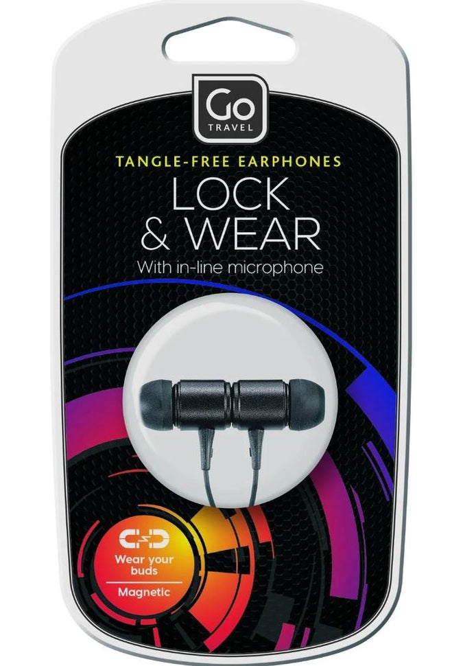 Go Travel Lock & Tangle-Free Earphones - Secure Wireless Headphones for Travel, Workout & Commuting