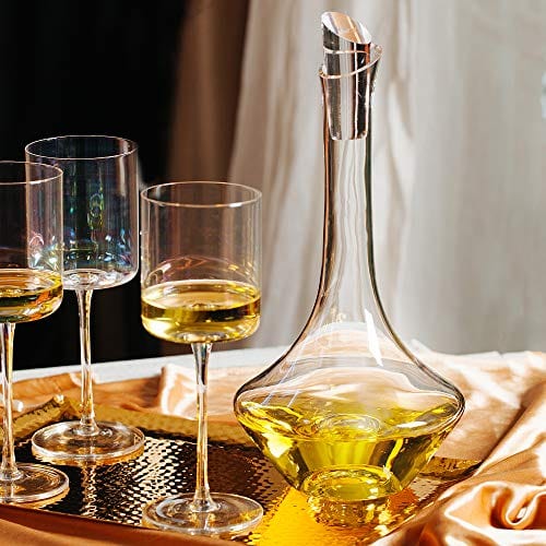 Premium Hand Blown Crystal Wine Decanter with Stopper - 100% Lead-Free Glass Carafe for Red Wine Aeration | Elegant Wine Accessories & Gift Set for Home Entertaining, Dinner Parties & Wine Tasting Events