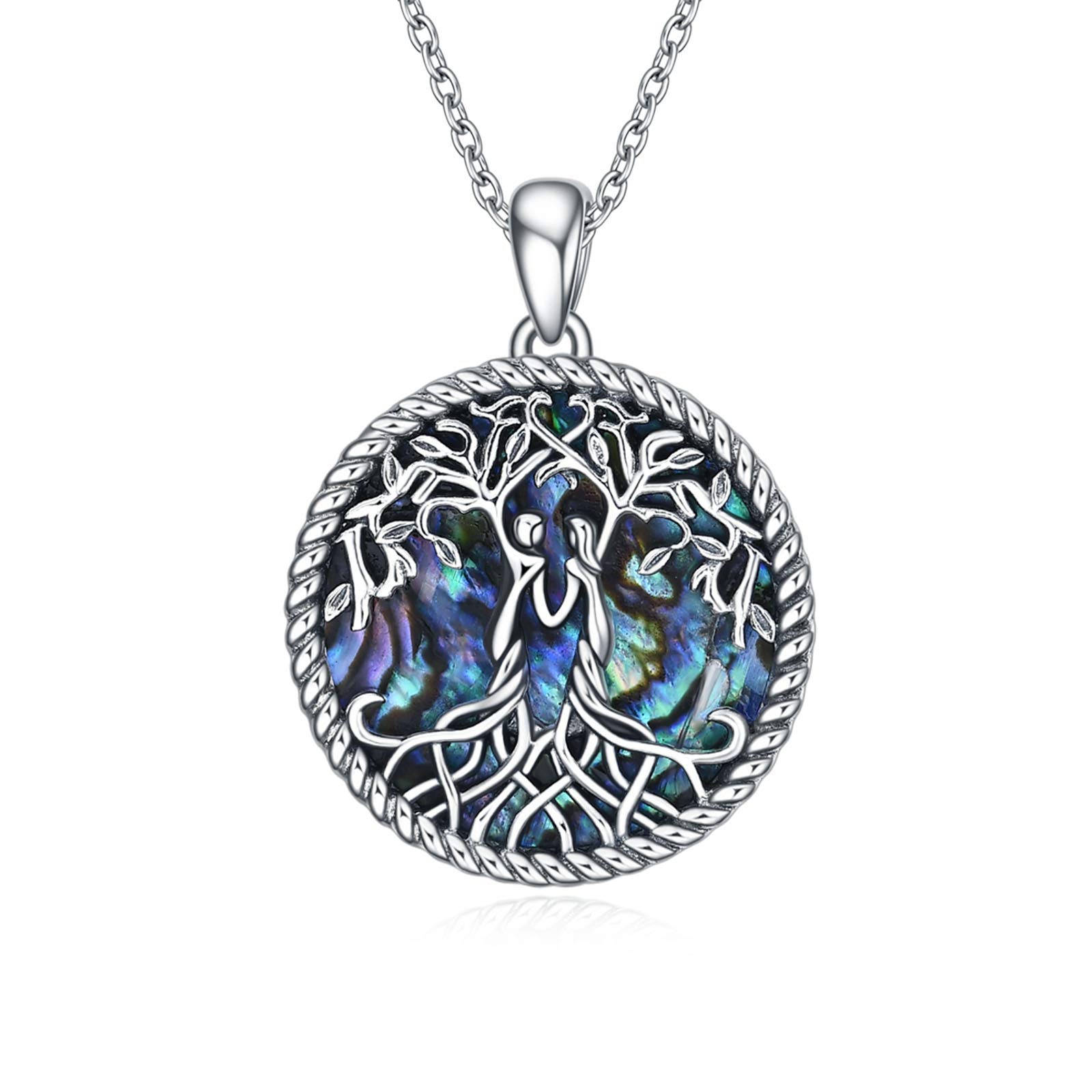 YFN Sterling Silver Tree of Life Sister Jewelry Set - Abalone Pendant Necklace & Matching Bracelet | Thoughtful Christmas Gift for Sisters | Perfect for Birthdays, Anniversaries & Sister Appreciation