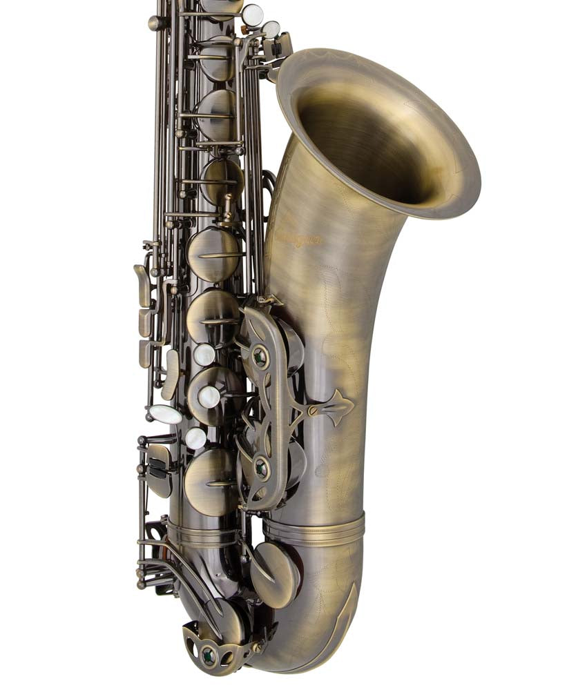 Antigua Winds TS4240 PowerBell Bb Pro Tenor Saxophone with Antique Finish - Professional Brass Instrument for Jazz, Concert & Studio Performance