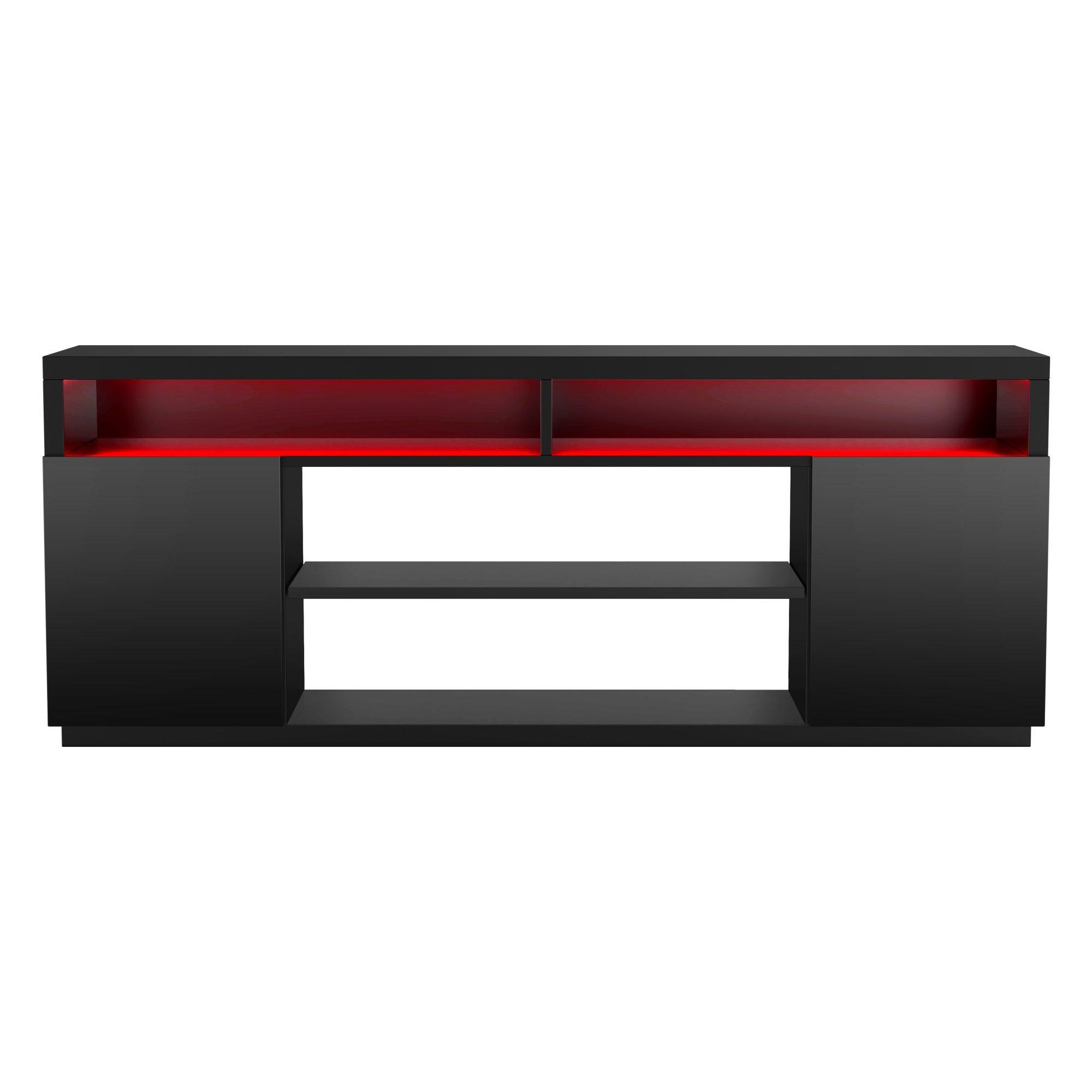 68 Inch Modern TV Stand with LED Lights - Sturdy Media Console for Living Room, Entertainment Center, Home Theater Setup & Gaming Room Decor
