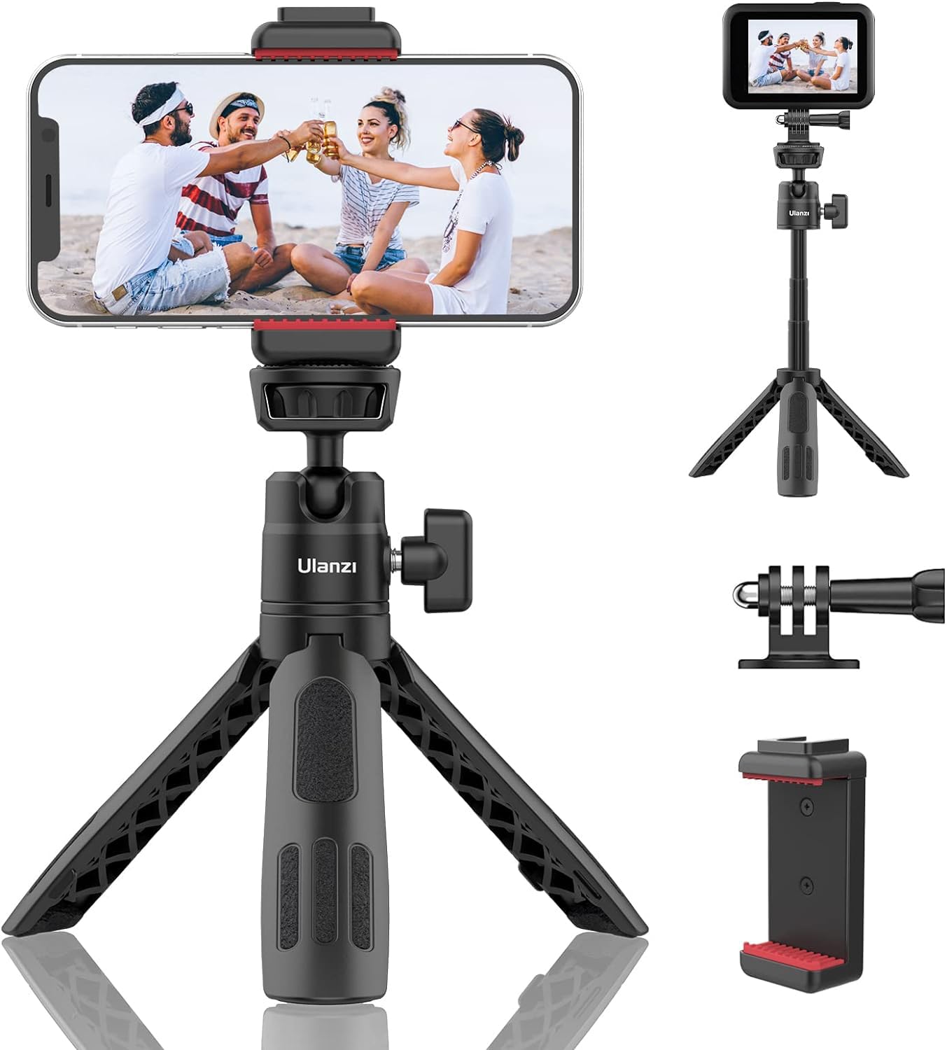 ULANZI M12 Extendable Selfie Stick & Tripod Stand - Compatible with GoPro Hero 13/12/11/10/9/8/7/6/5 & Smartphones - Portable Vlogging Accessory for Travel, Hiking, YouTube Videos & Outdoor Adventures