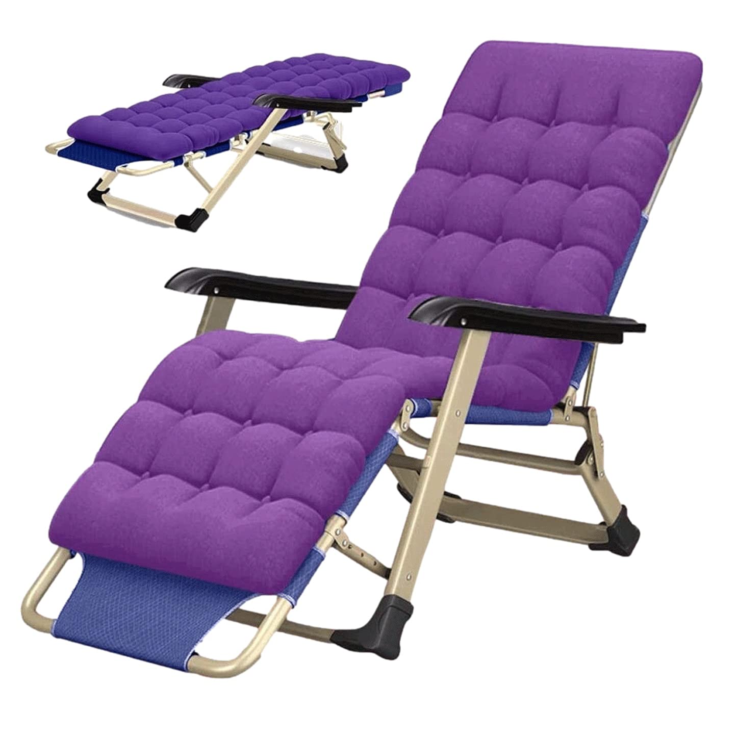 Premium Zero Gravity Reclining Lounge Chair - Foldable Outdoor Patio, Pool, Beach & Camping Chair with Comfortable Pearl Cotton Pad (Purple) - Perfect for Relaxing in Backyard, Garden or Vacation