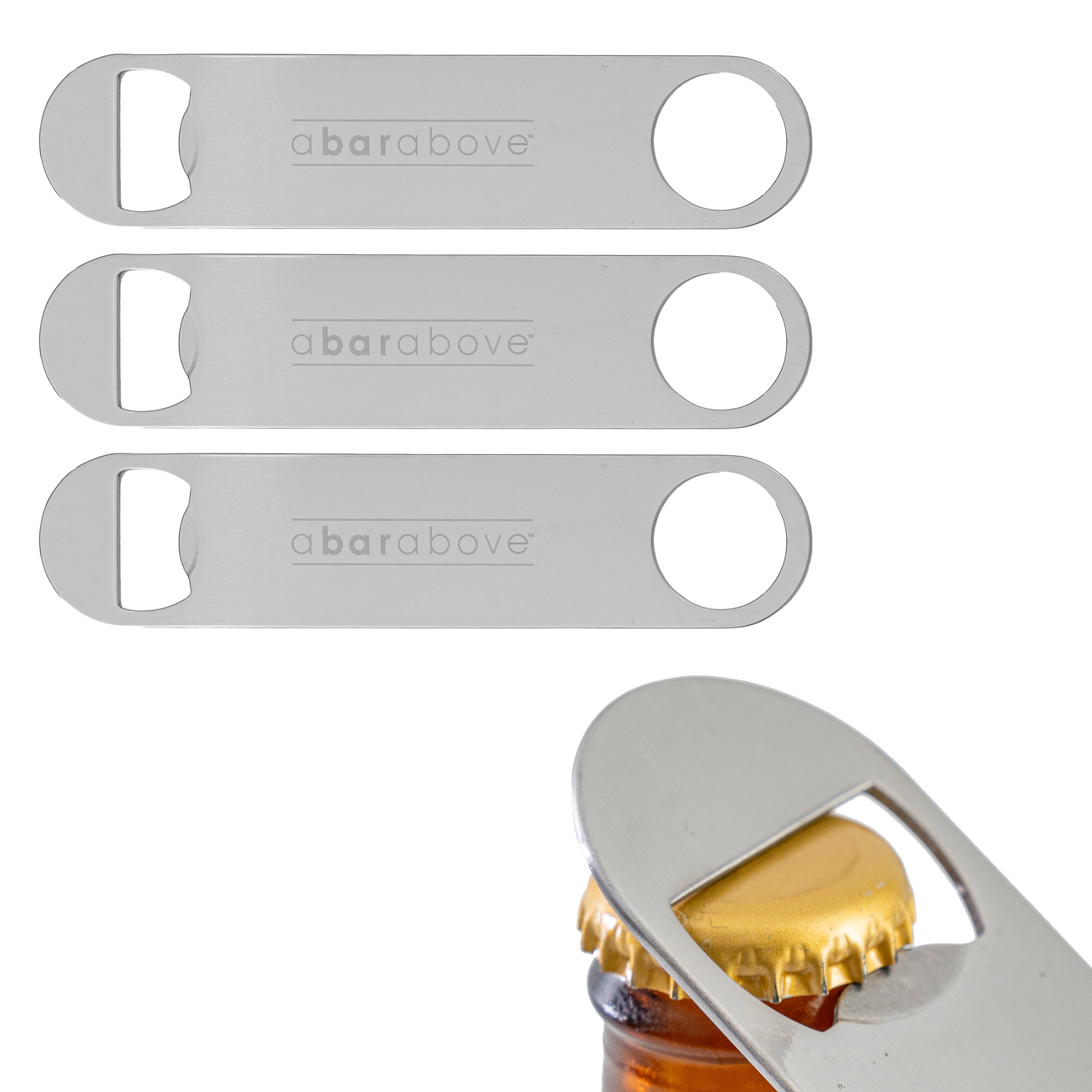 Premium Stainless Steel Bar Blade Bottle Opener - Heavy Duty Commercial Grade for Bartenders, Home Bars & Outdoor Parties (BBQ, Camping, Tailgating)