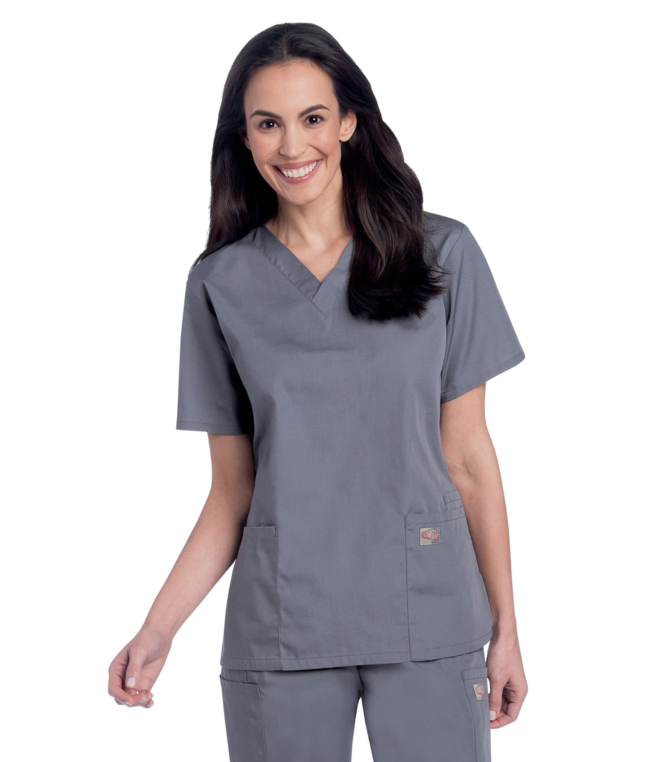 Landau Scrub Zone Relaxed Fit 2-Pocket V-Neck Scrub Top for Women 70221 - Comfortable Medical Uniform for Nurses & Healthcare Professionals - Perfect for Hospitals, Clinics & Long Shifts