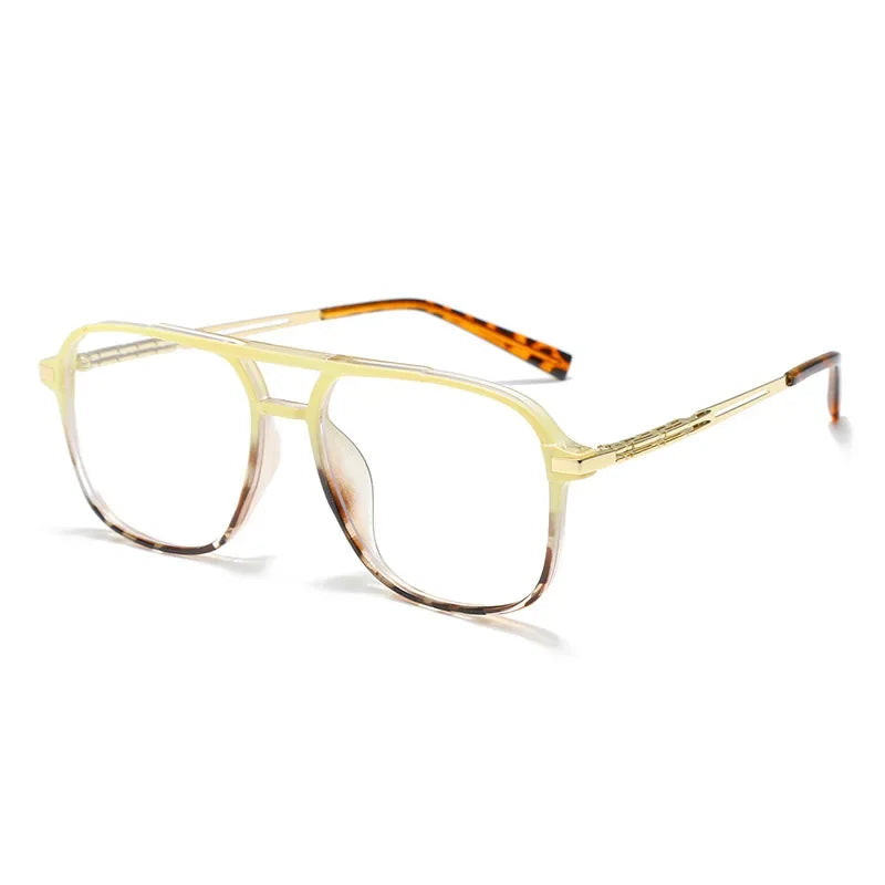 Aror Men's Full Rim Square Double Bridge TR90 Eyeglasses 81316 - Lightweight & Durable Frame for Work, Reading & Everyday Use