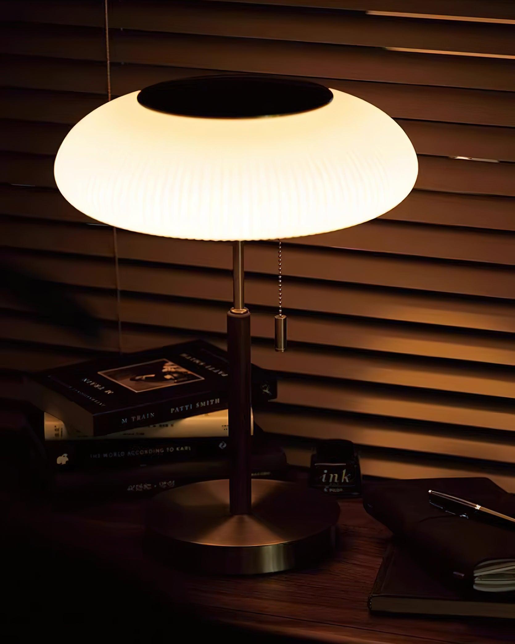 Premium Matsutake Mushroom LED Table Lamp - Natural Wood Base, Warm White Light for Bedroom, Living Room & Office Decor