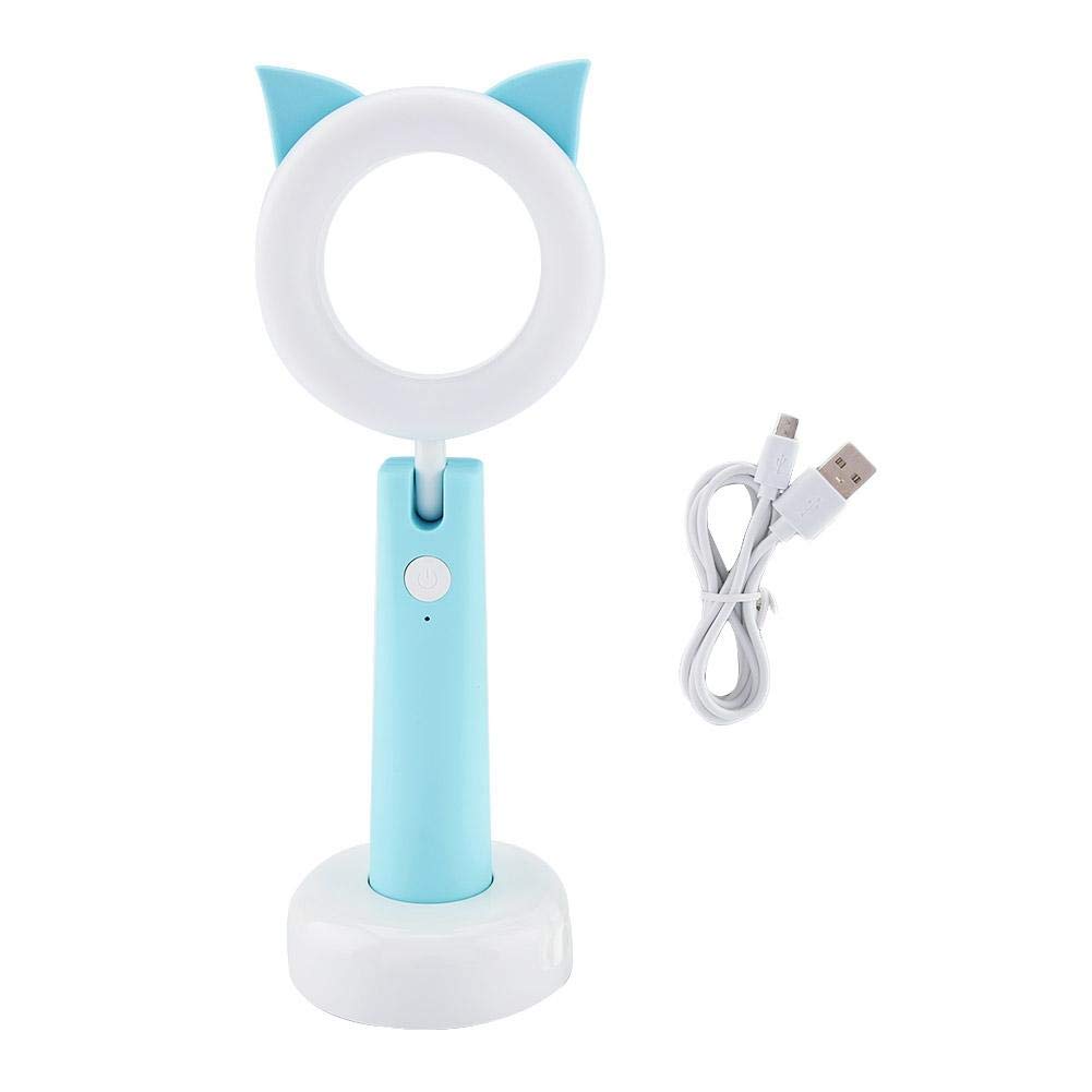 CHICIRIS Lightweight USB Rechargeable LED Desk Lamp - Portable Foldable Study Light for Bedroom, Home Office & Reading | Adjustable Brightness, Creative Design, Blue | Perfect for Night Studying, Work from Home & Cozy Ambience