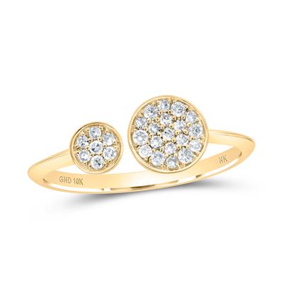 10K Gold Diamond Bisect Circle Band Ring - 1/5 CTTW Elegant Wedding & Engagement Jewelry for Women - Perfect for Anniversaries, Proposals & Special Occasions