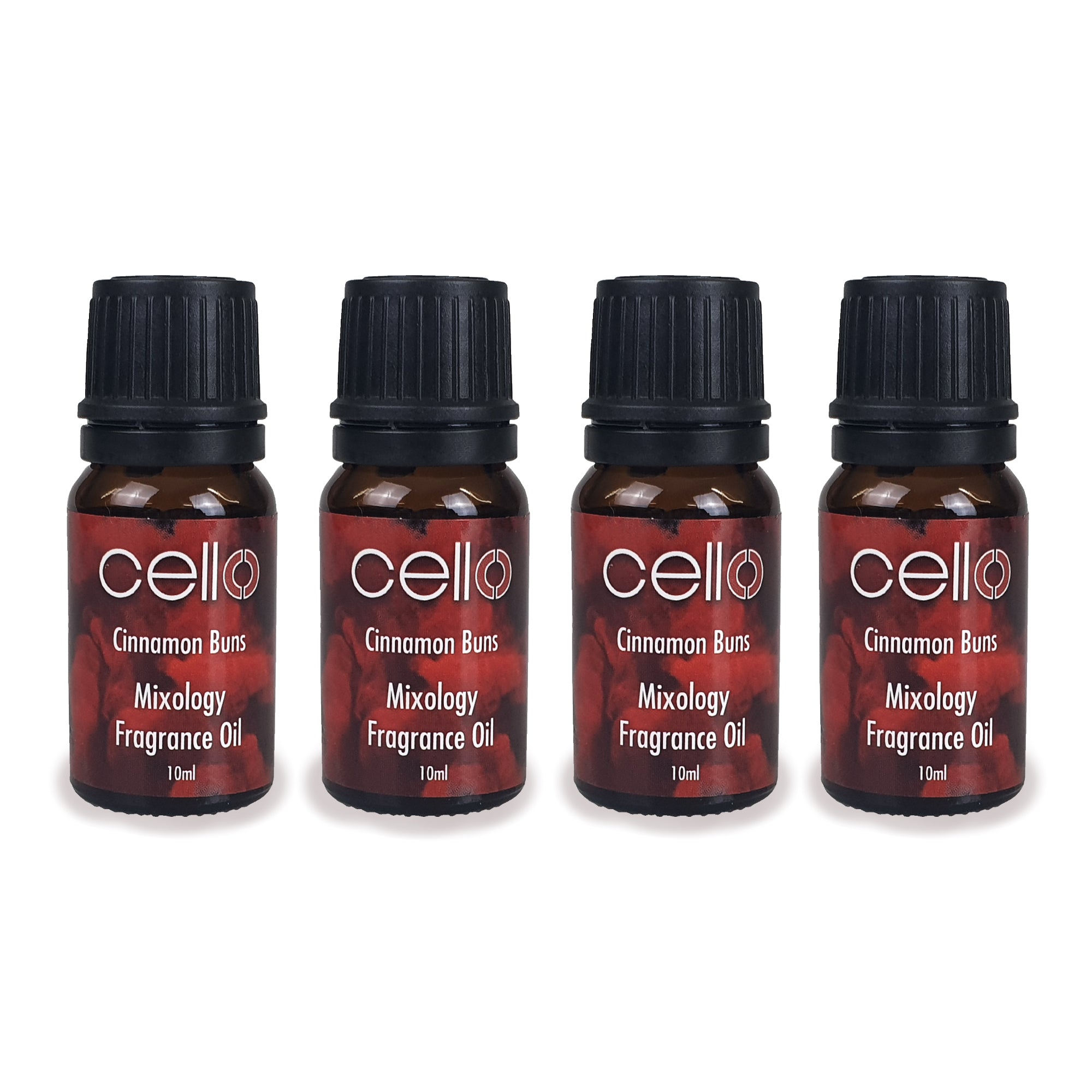 Cello Mixology Fragrance Oil - Pack of 4 Cinnamon Buns Scented Oils for Candles, Soaps & Diffusers | Home & Spa Aromatherapy
