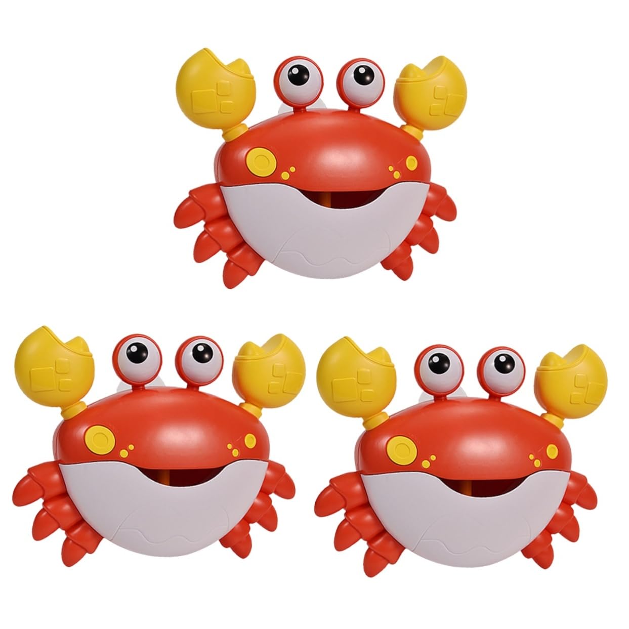 VICASKY 3-Piece Crab Bath Toys Set - Bubble Blower & Shower Toys for Kids, Fun Bathtime Playtime, Durable Plastic Bath Toys for Toddlers (Red) - Perfect for Bubble Baths, Pool Parties & Sensory Play