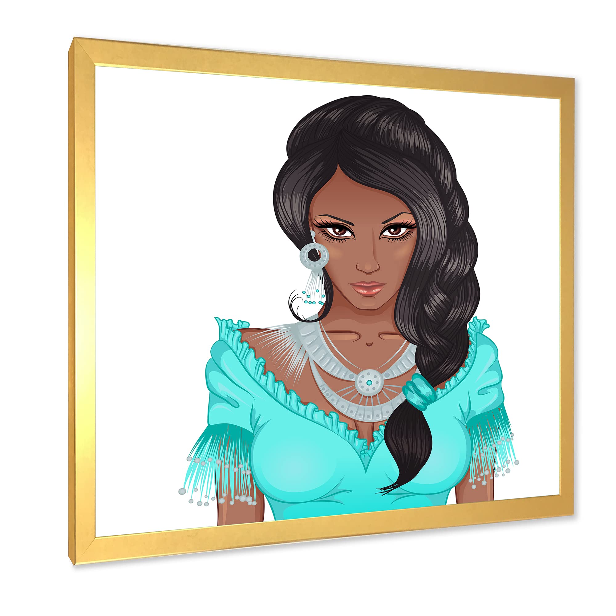 African American Woman Portrait XVI - Modern Framed Wall Art Decor for Living Room, Bedroom & Office