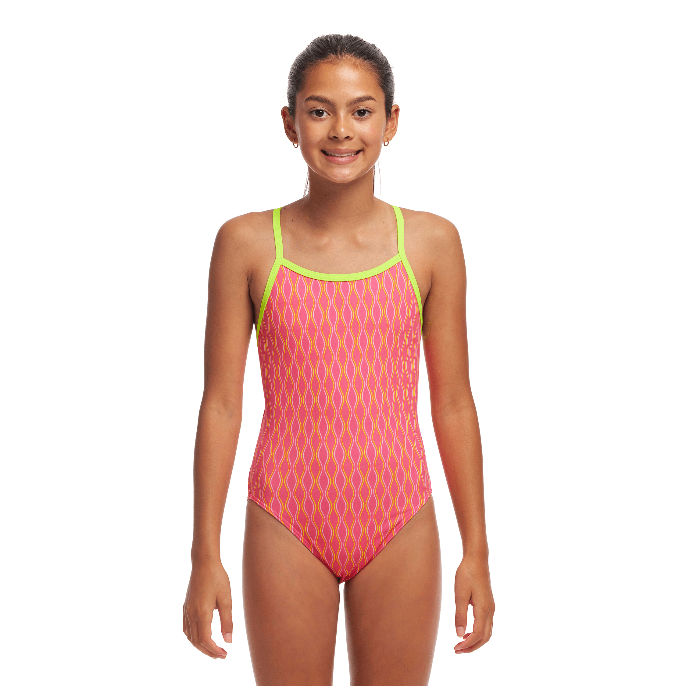 Funkita Wicked Waves Single Strap Girls Swimsuit - One Shoulder Bathing Suit for Kids - Perfect for Pool, Beach & Summer Water Activities