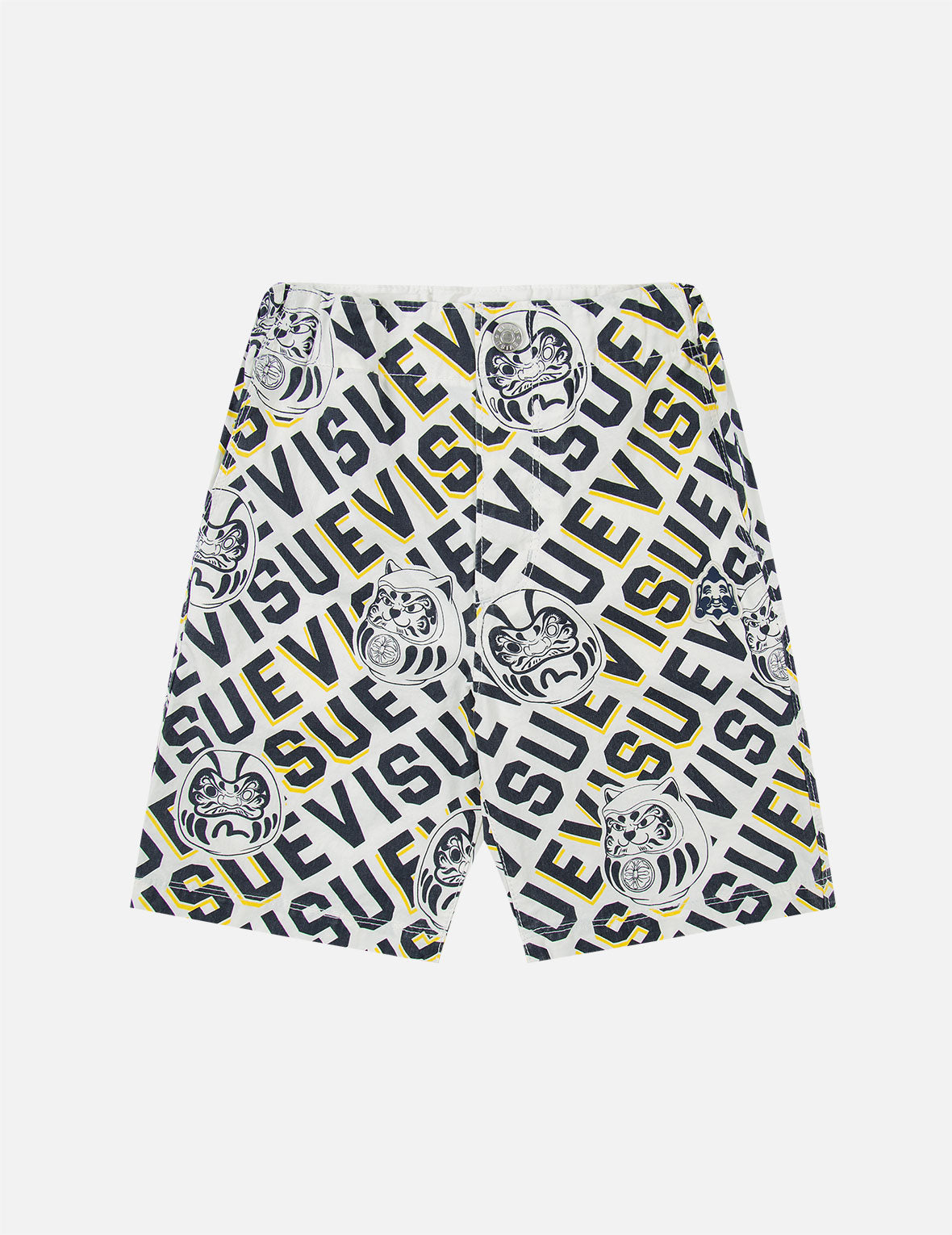 Trendy Allover Logo & Daruma Buddies Shorts - Stylish Casual Wear for Men & Women - Perfect for Summer, Gym, and Street Fashion