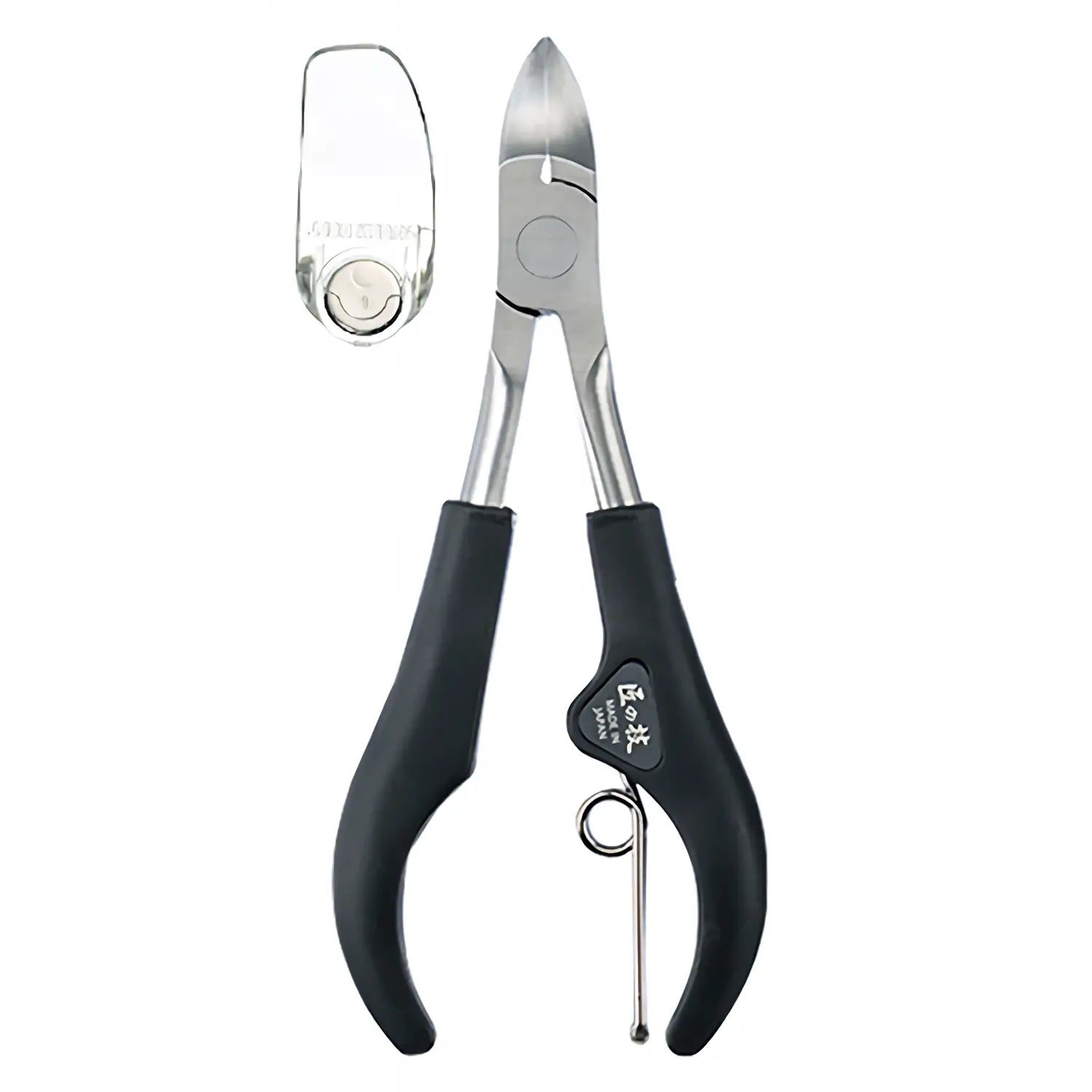 Takuminowaza Professional Stainless Steel Nail Clipper with Protective Shield - Black | Precision Grooming Tool for Home, Salon & Travel Manicure/Pedicure Care